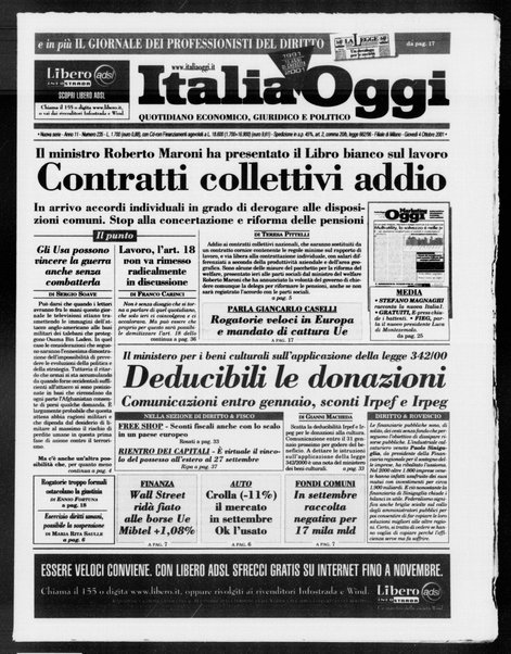 Italia oggi : quotidiano di economia finanza e politica